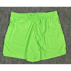 LCKR Mens Athletic Shorts Neon Green Elastic Waist Zipper Pockets XL NWT